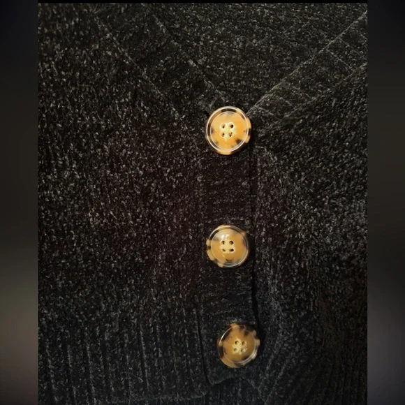 Urban Outfitters Black Cropped Button Front Cardigan Sweater - Picture 4 of 5